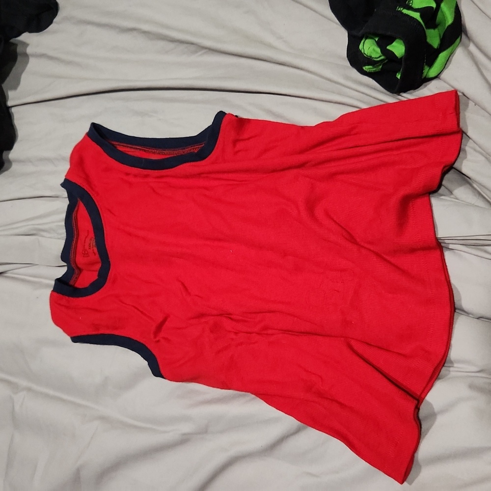 Red and black t shirt vest